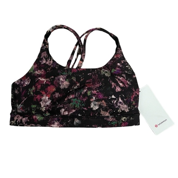 Lululemon Energy Bra Floral Illusion Antique White Multi Size 10 - Picture 4 of 8